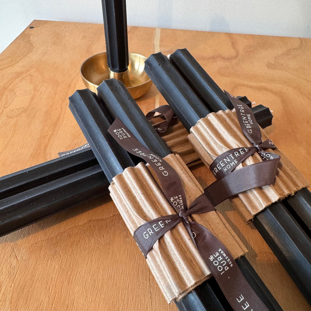 12" Fluted Church Beeswax Taper Candles
