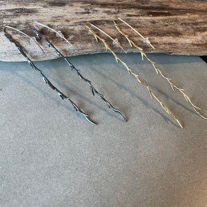 Long Vine Dangle Earrings by Blackwing Metals