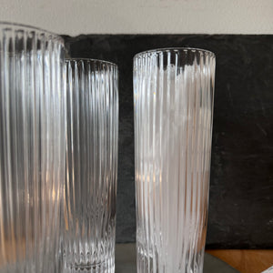 Pressed Clear Champagne Glasses - Set of Four