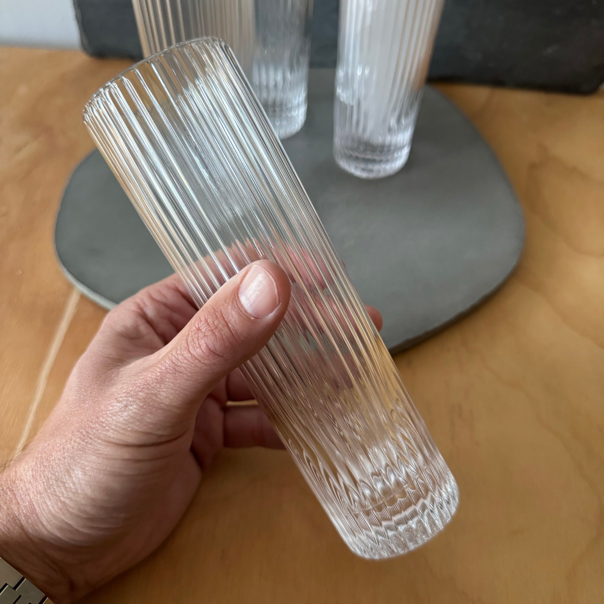 Pressed Clear Champagne Glasses - Set of Four