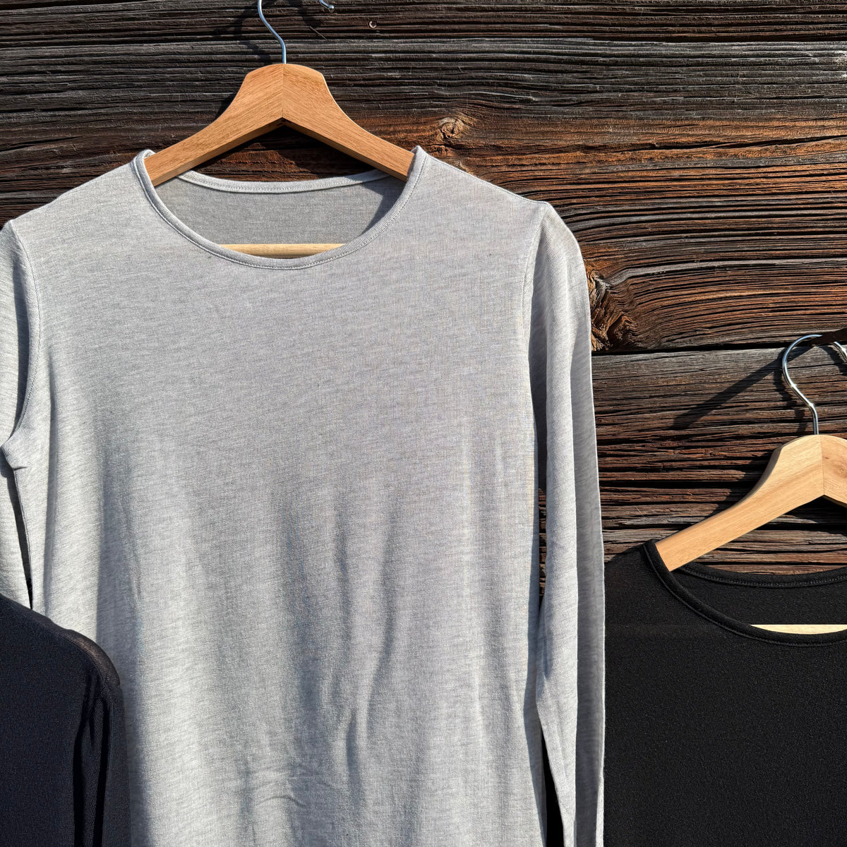 Silk Cashmere Blend Long Sleeve Crew Neck Top – Upstate MN