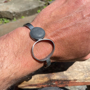One Oval Stone Cuff by Lakestone Jewelry