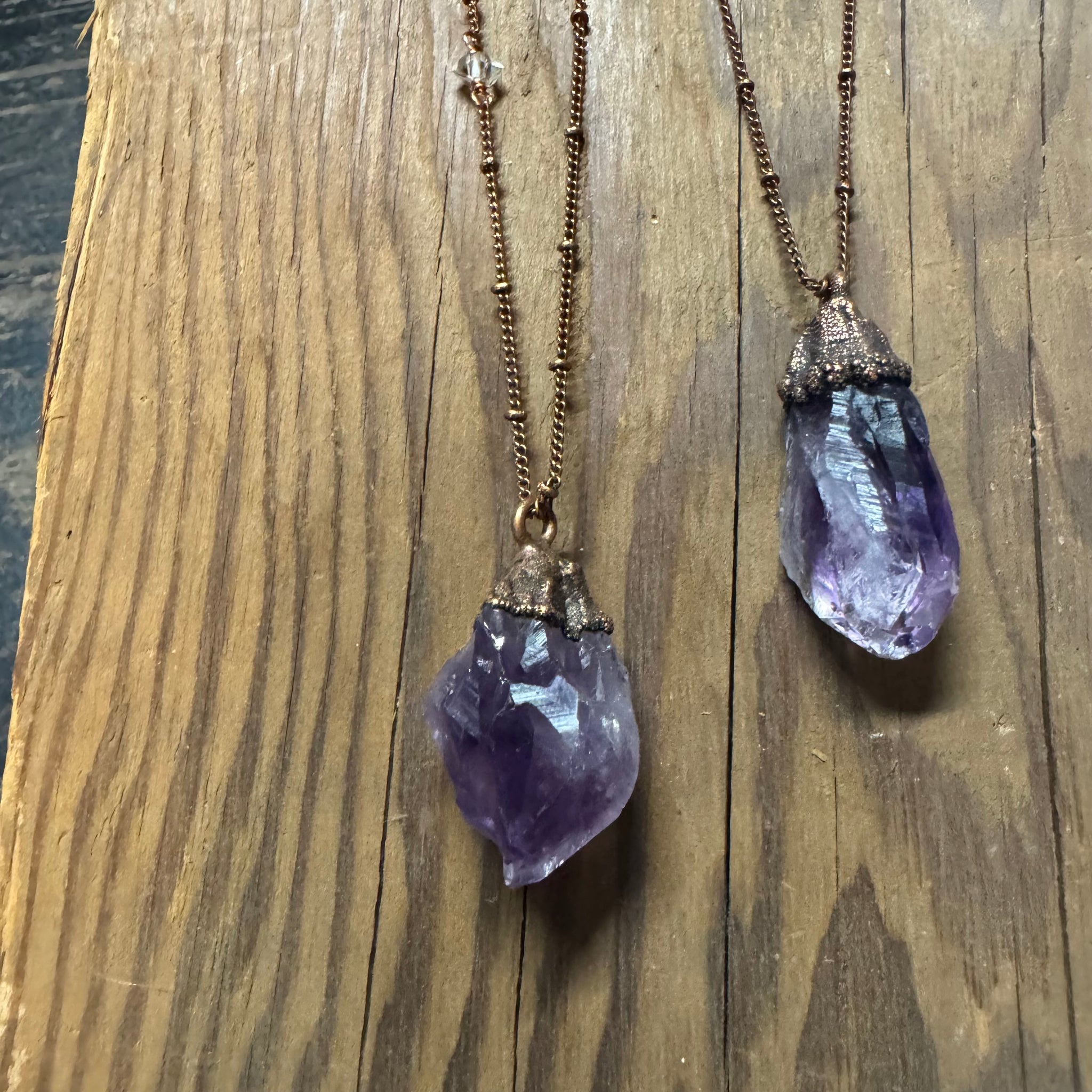24" Amethyst Necklace on Copper Chain by Hawkhouse