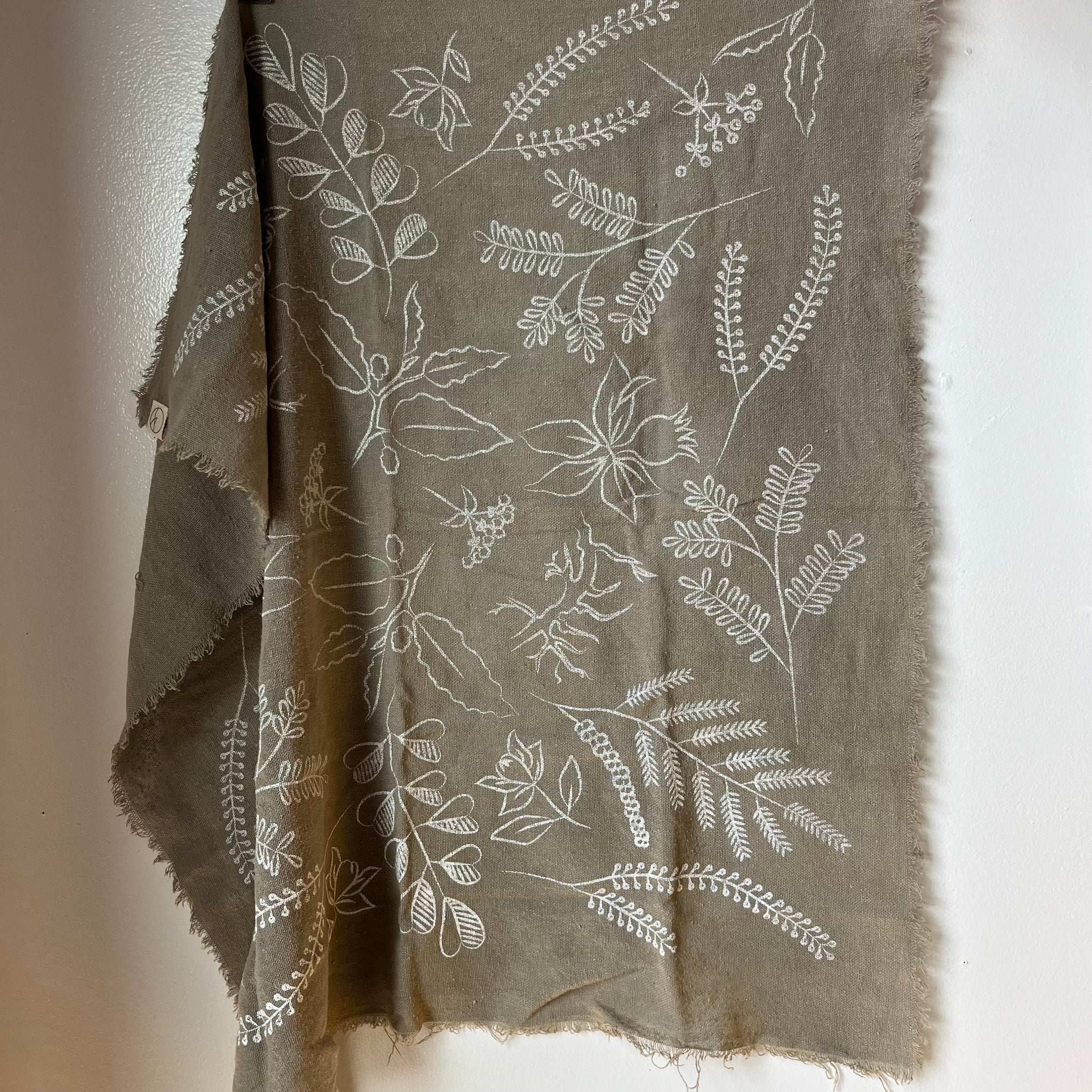 Naturally Dyed Botanical Print Raw Silk Bandana by Eco Raw Studio