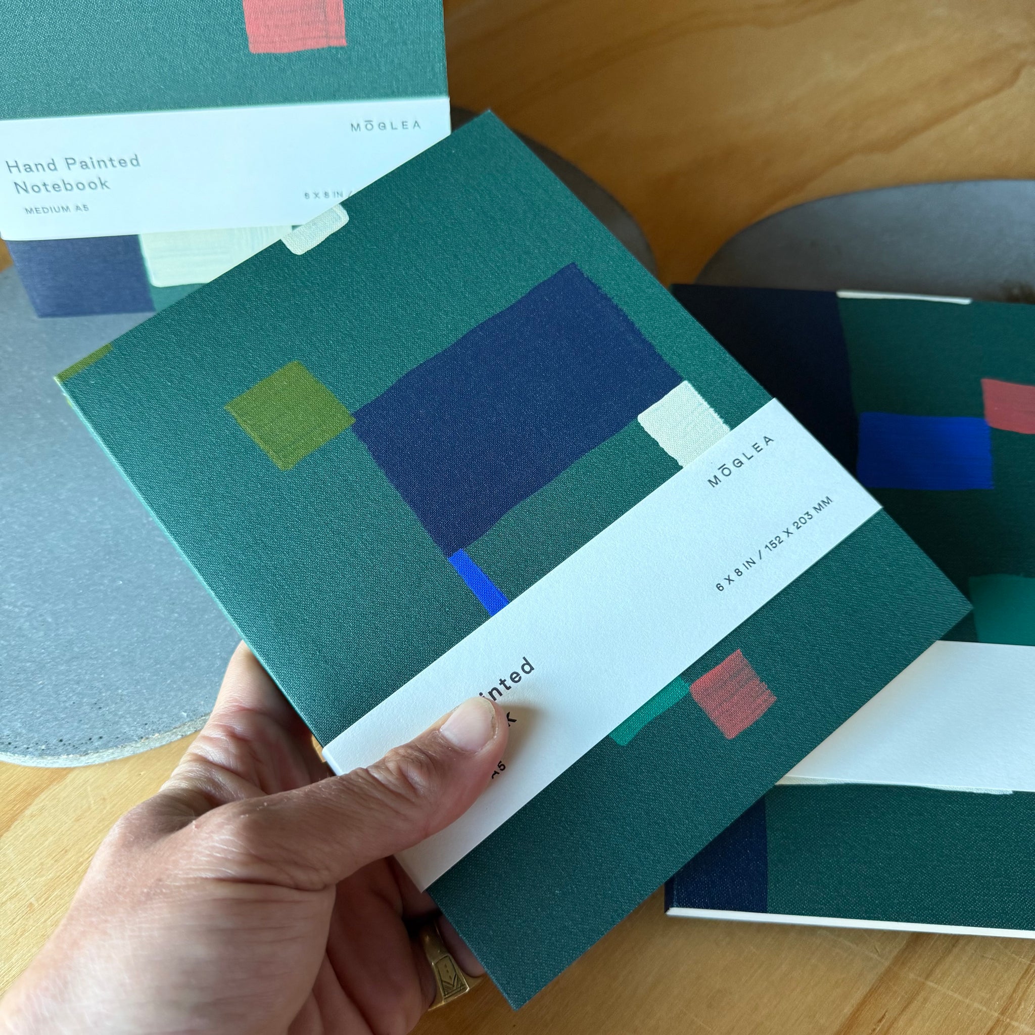 A5 Green Square Softcover Notebook by Moglea