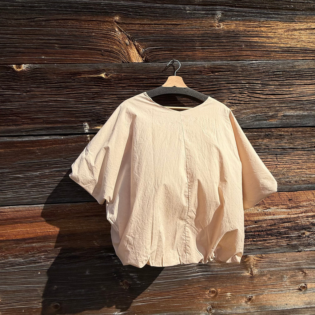 Adhira Bubble Top in Beige by Fog Linen