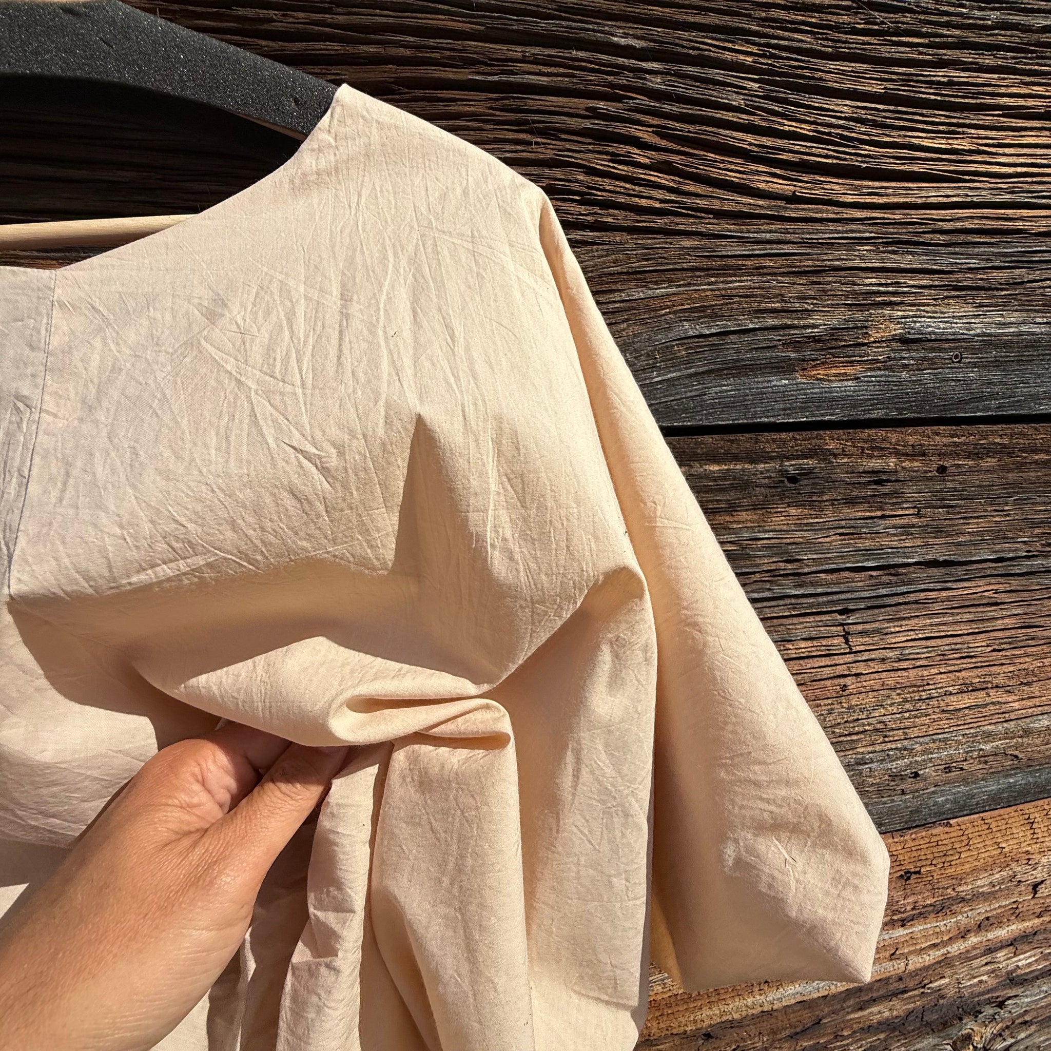 Adhira Bubble Top in Beige by Fog Linen