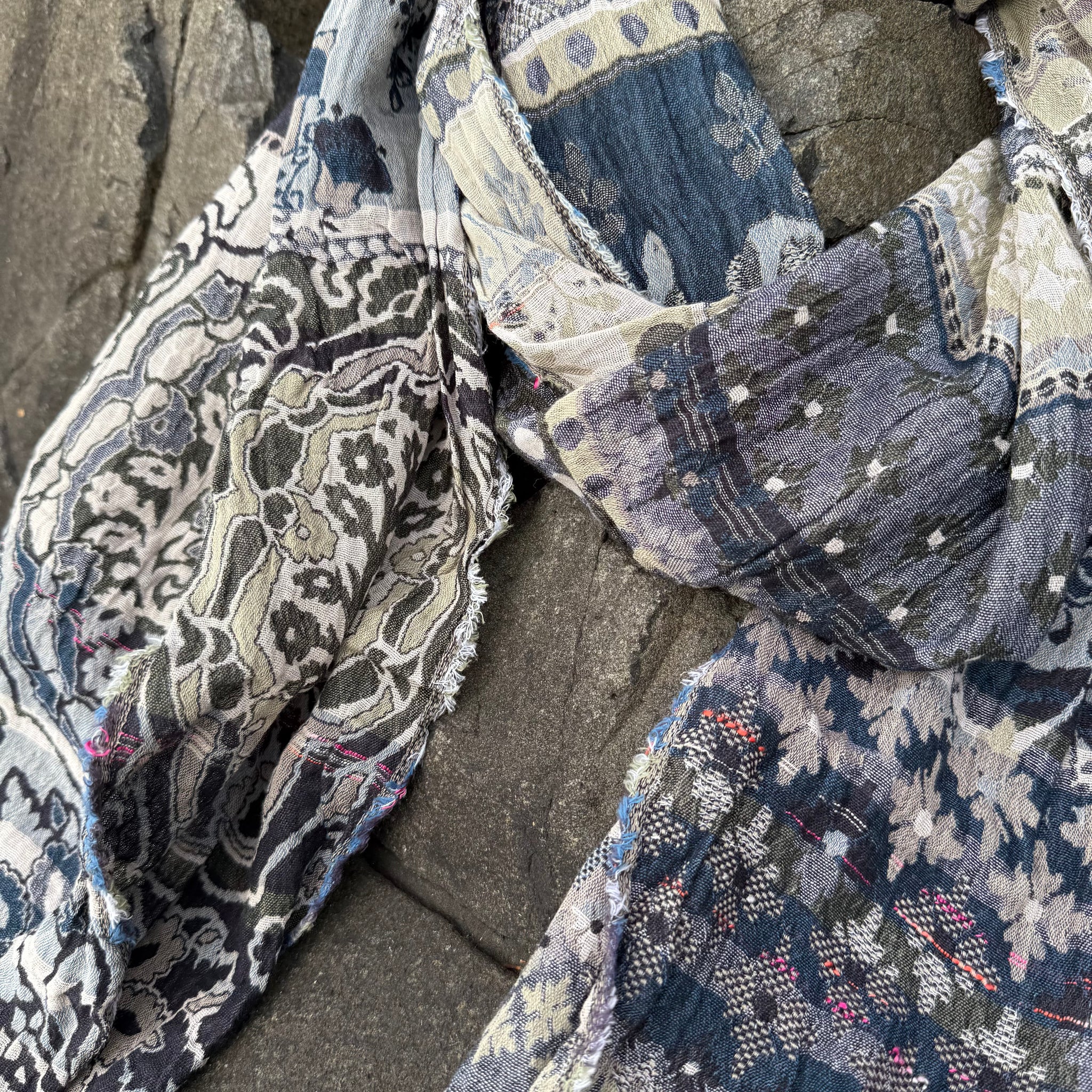 Anoushka Jacquard Scarf in Jean by Letol