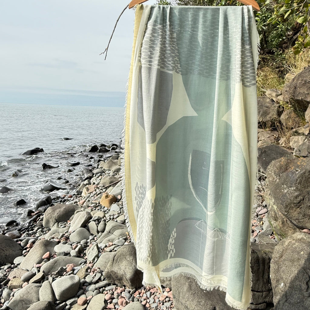 Arrow Merino Scarf in Sparrow by Susy Pilgrim Waters