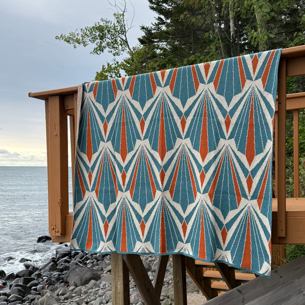 Art Deco Shells Throw in Orange by In2Green