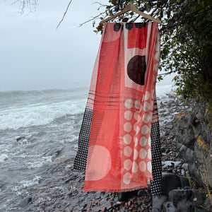 Banjo Merino Scarf in Berry  by Susie Pilgrim Waters