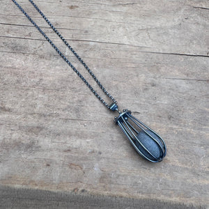 Basket and Stone Necklace by Lakestone Jewelry