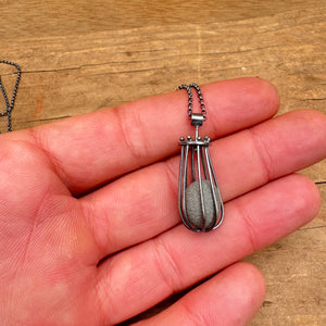 Basket and Stone Necklace by Lakestone Jewelry
