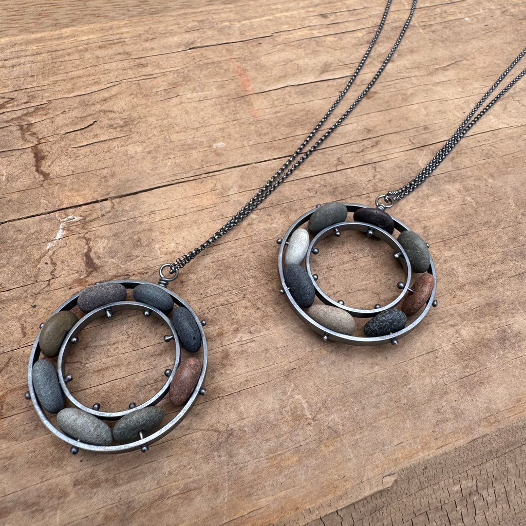 Bearing Ring Stone Necklace by Lakestone Jewelry