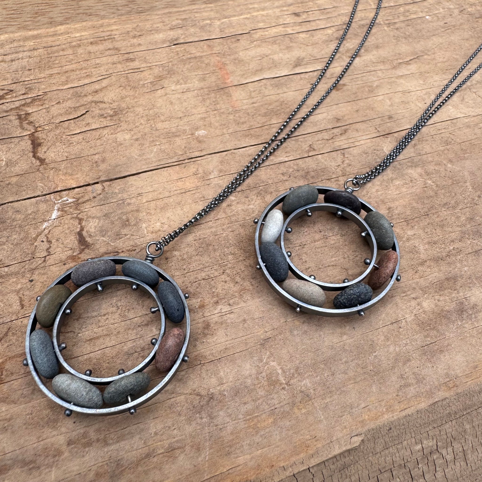 Bearing Ring Stone Necklace by Lakestone Jewelry