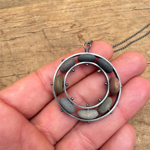 Bearing Ring Stone Necklace by Lakestone Jewelry