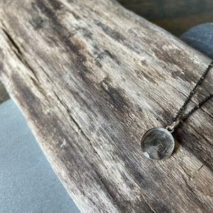 Birch Forest Path Photo Bezel Necklace on Sterling by Everyday Artifact