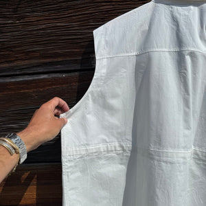 Bivek Vest in Off White  by Fog Linen