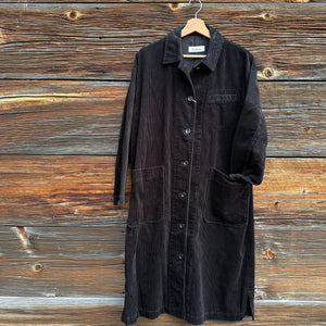 Black Carpenter Coat in Corduroy by Sarahwear