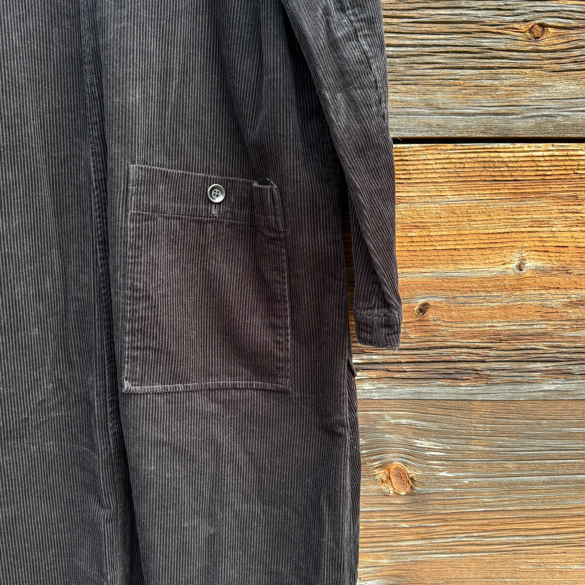 Black Carpenter Coat in Corduroy by Sarahwear