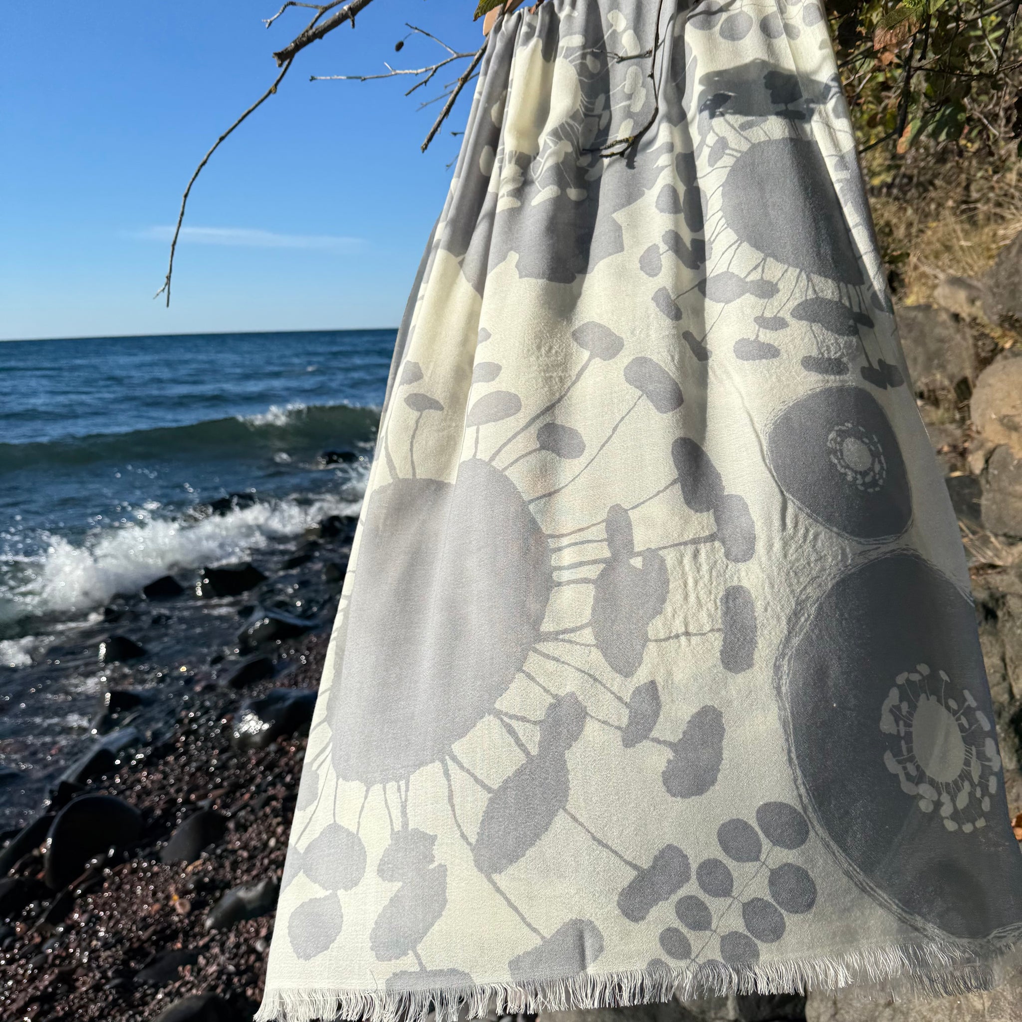 Bloom Merino Scarf in Mist by Susy Pilgrim Waters