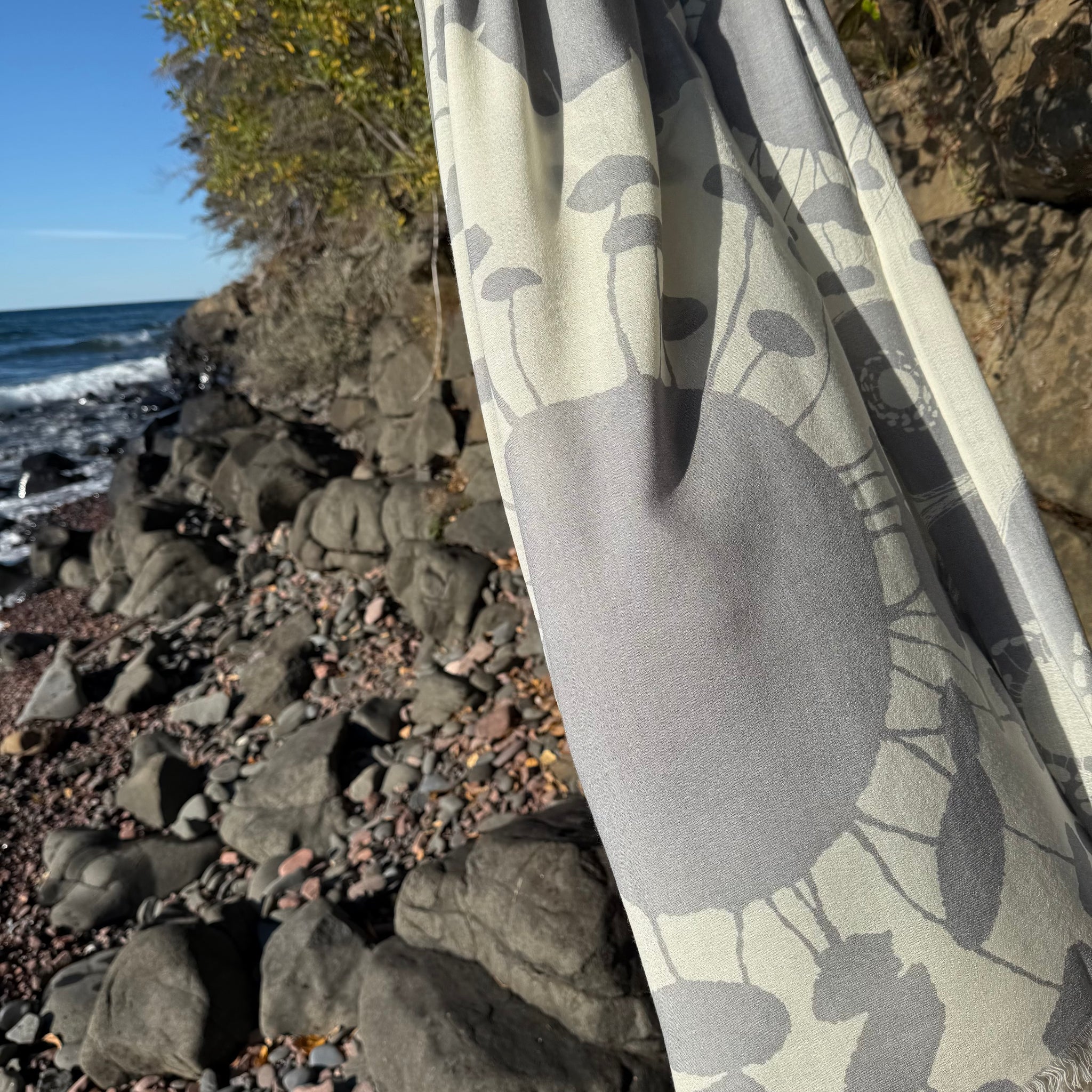 Bloom Merino Scarf in Mist by Susy Pilgrim Waters