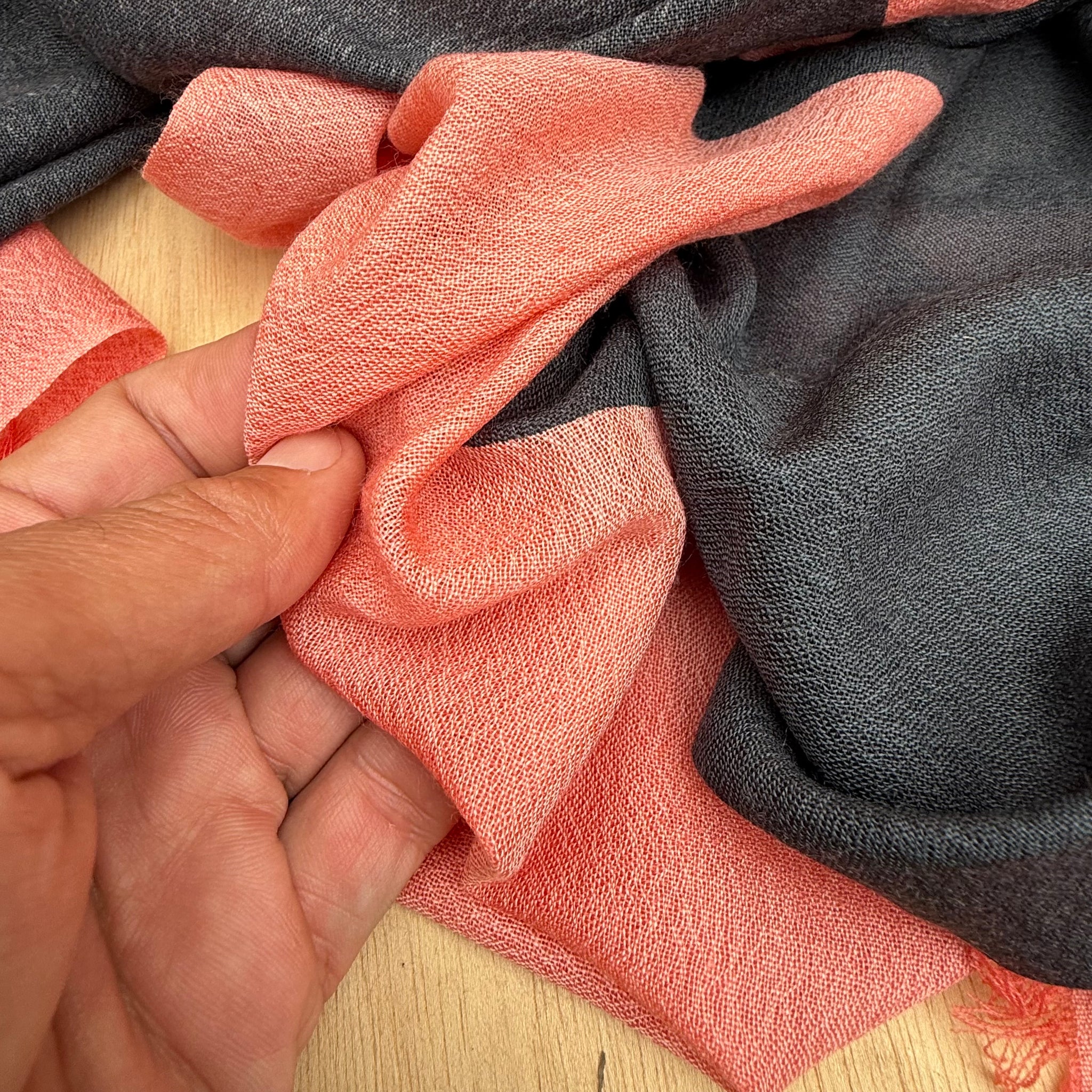Boulder Merino Scarf in Blush by Susy Pilgrim Waters