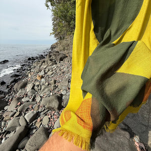 Boulder Merino Scarf in Moss by Susy Pilgrim Waters