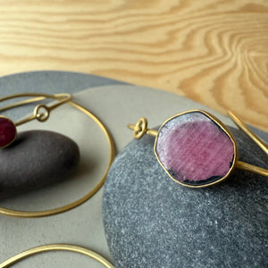 Brass Bracelet with Bezel Set Ruby by Eric Silva