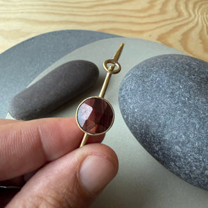 Brass Bracelet with Bezel Set Ruby by Eric Silva