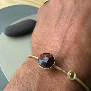 Brass Bracelet with Bezel Set Ruby by Eric Silva