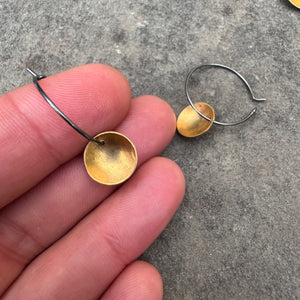 Brass Crater Hoop Earrings by Everart Designs