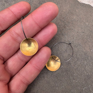 Brass Crater Hoop Earrings by Everart Designs