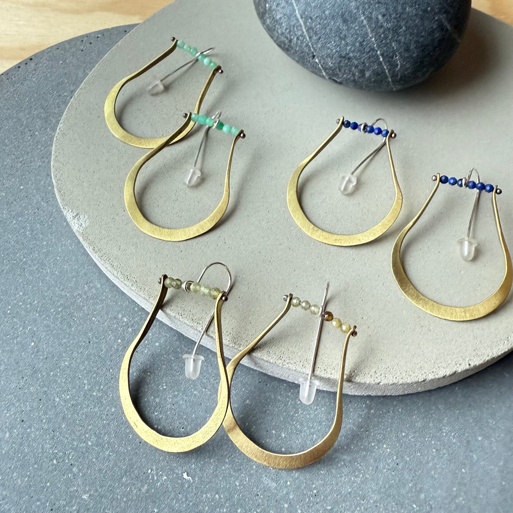 Brass Hinge Earrings in Brass By Eric Silva