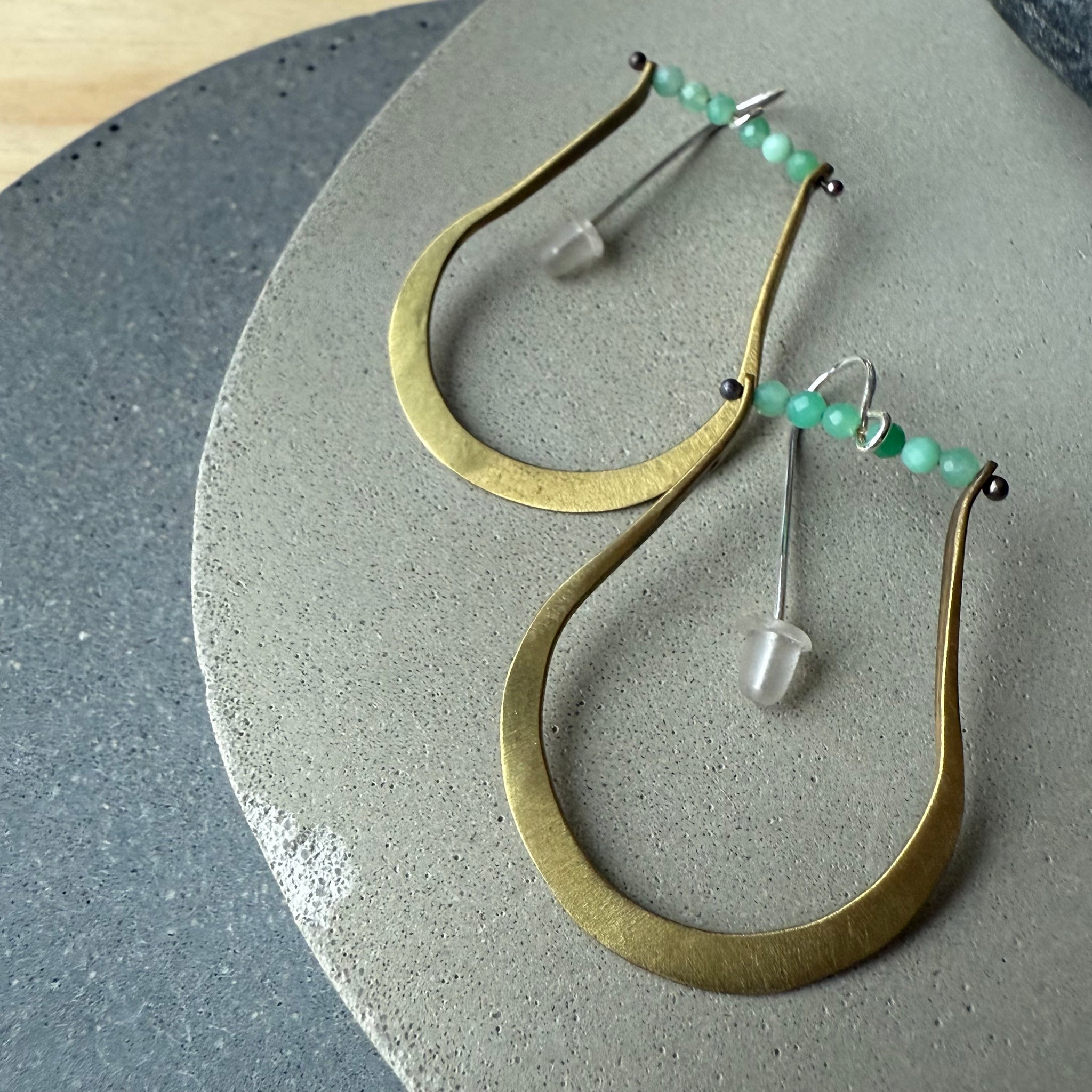Brass Hinge Earrings in Brass By Eric Silva
