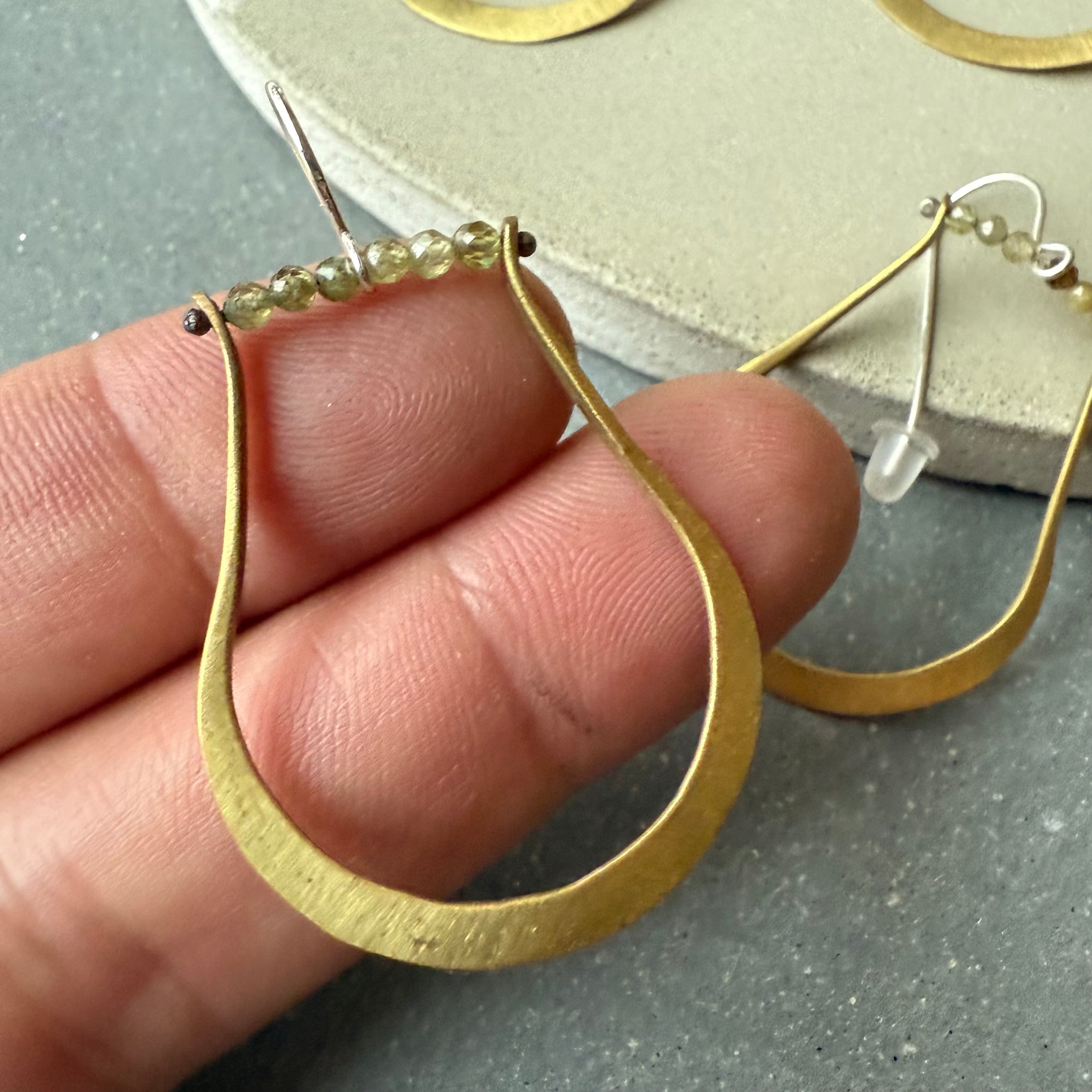 Brass Hinge Earrings in Brass By Eric Silva