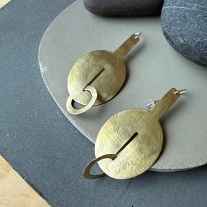 Brass Notch Earrings By Eric Silva
