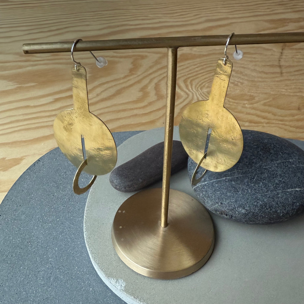 Brass Notch Earrings By Eric Silva