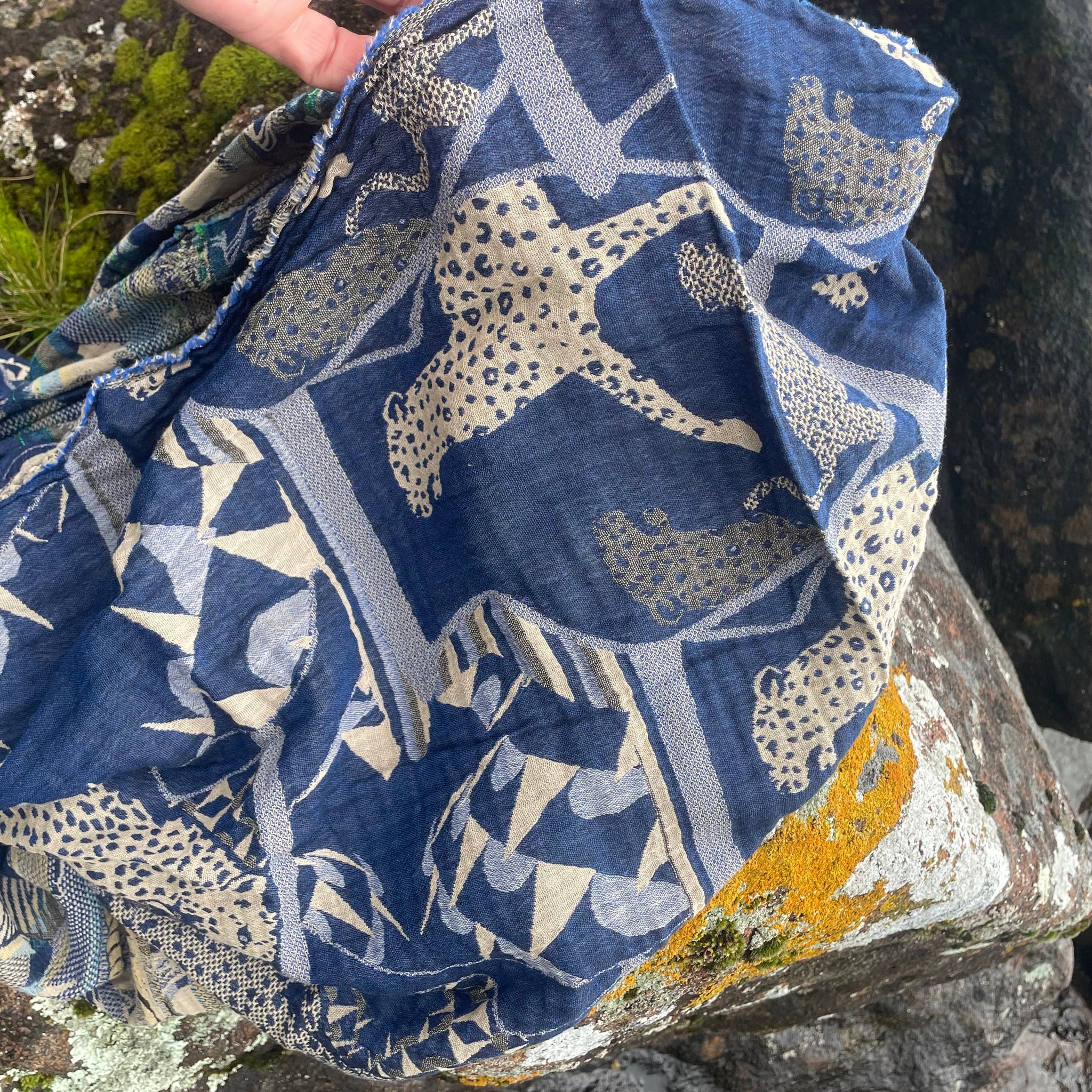 Carine Jacquard Scarf in Cobalt by Letol