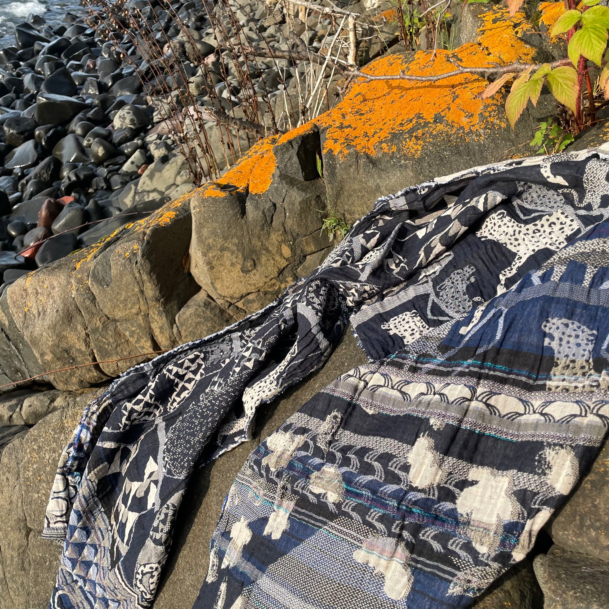 Carine Jacquard Scarf in Nuit by Letol
