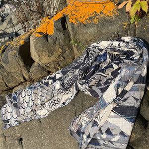 Carine Jacquard Scarf in Nuit by Letol