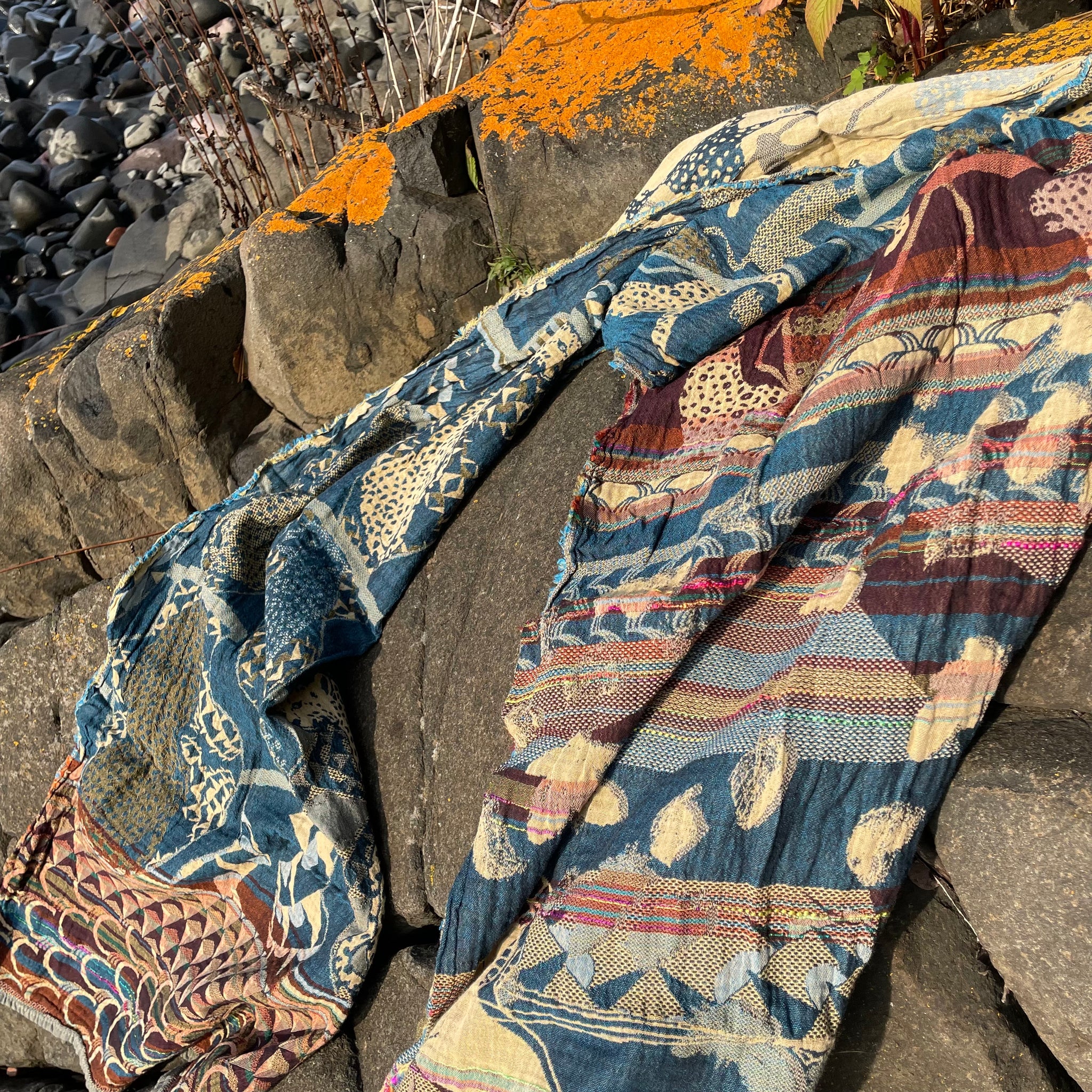 Carine Jacquard Scarf in Paon by Letol