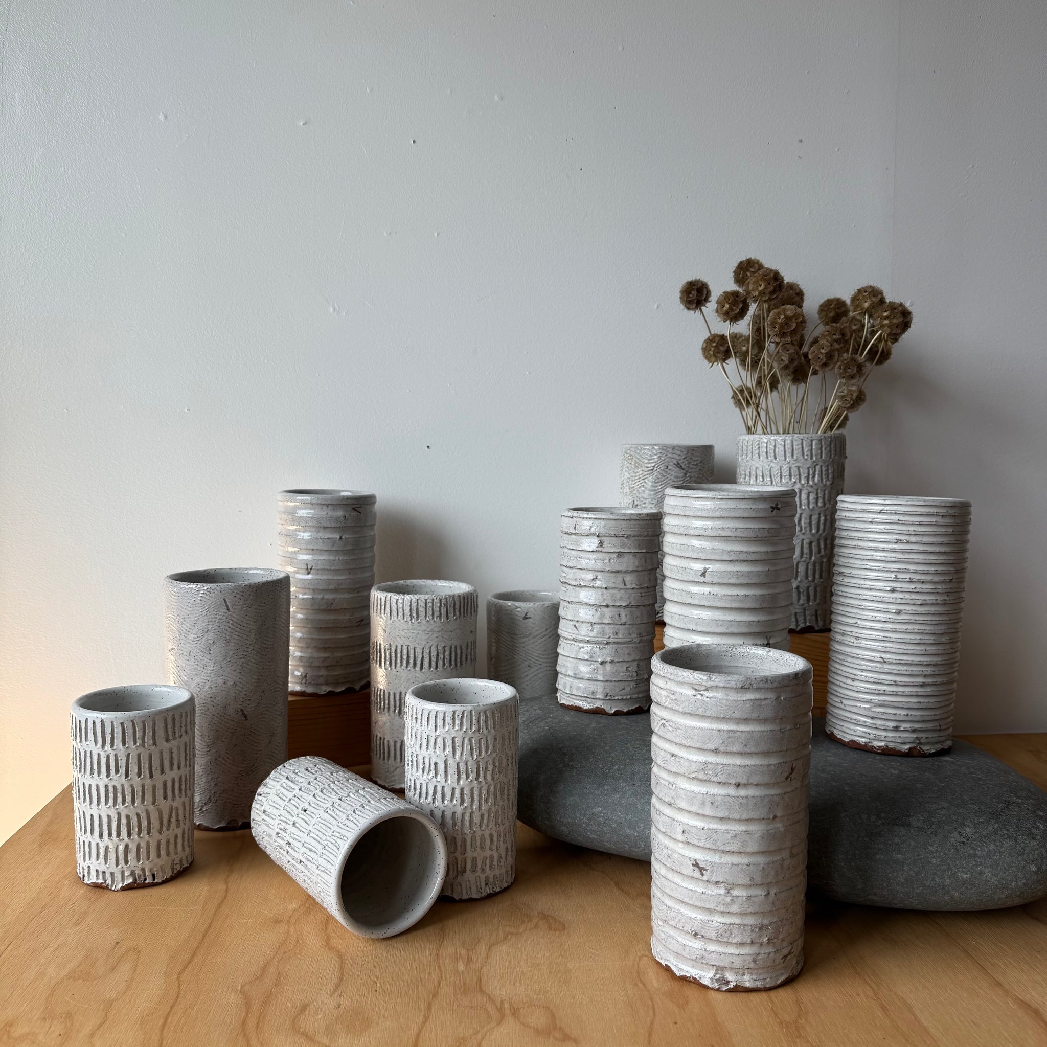 Carved Column Vase by Adam Greutzmacher