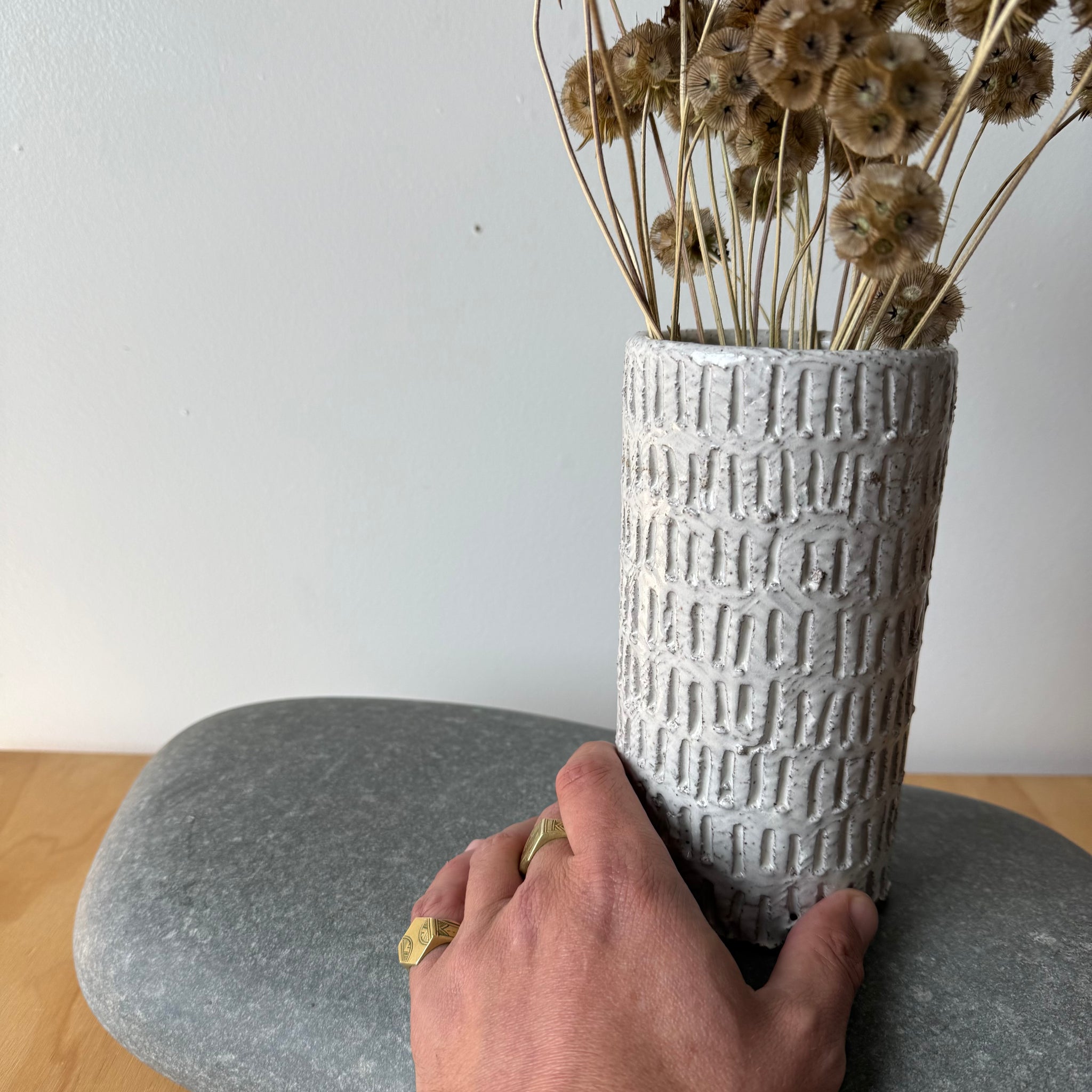 Carved Column Vase by Adam Greutzmacher