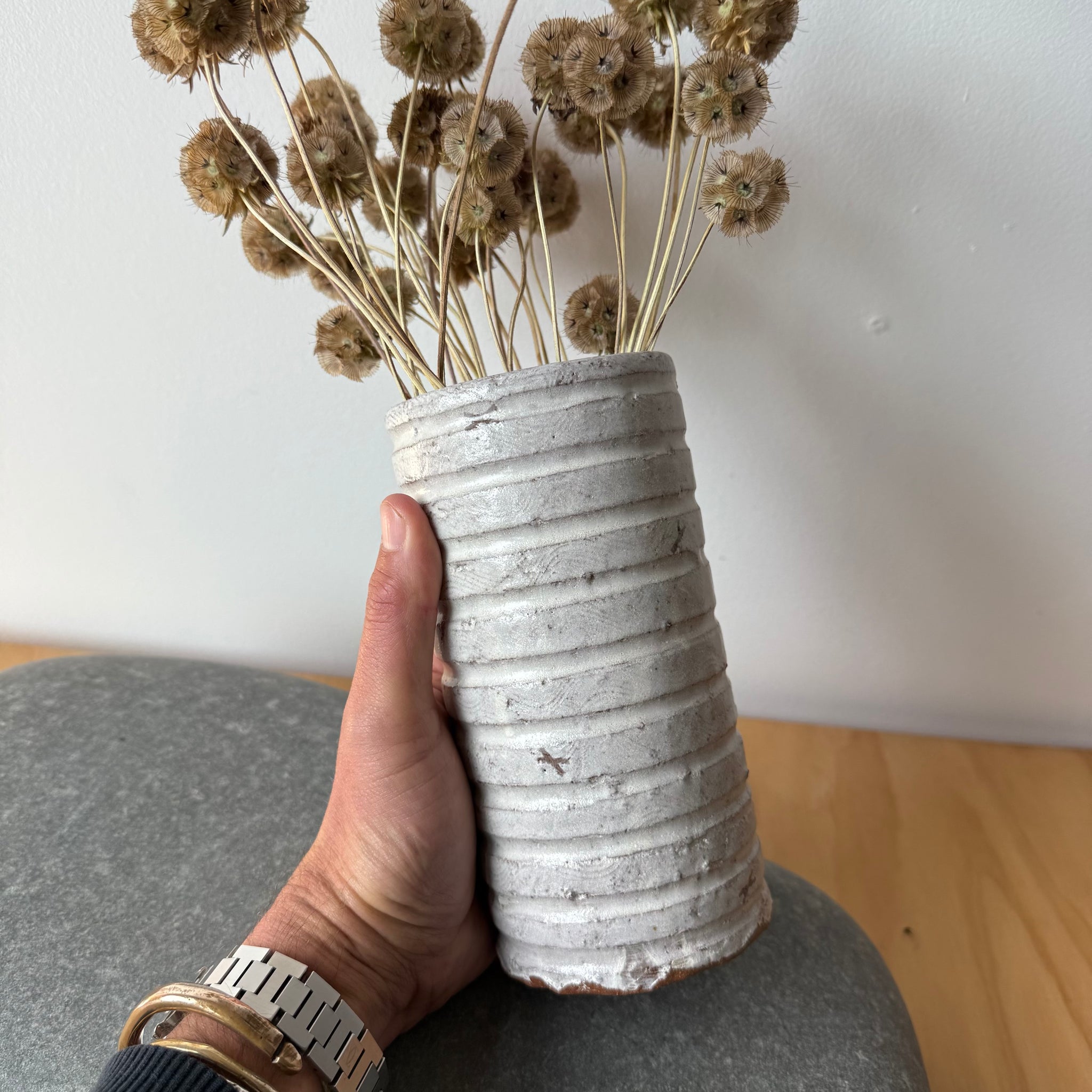 Carved Column Vase by Adam Greutzmacher