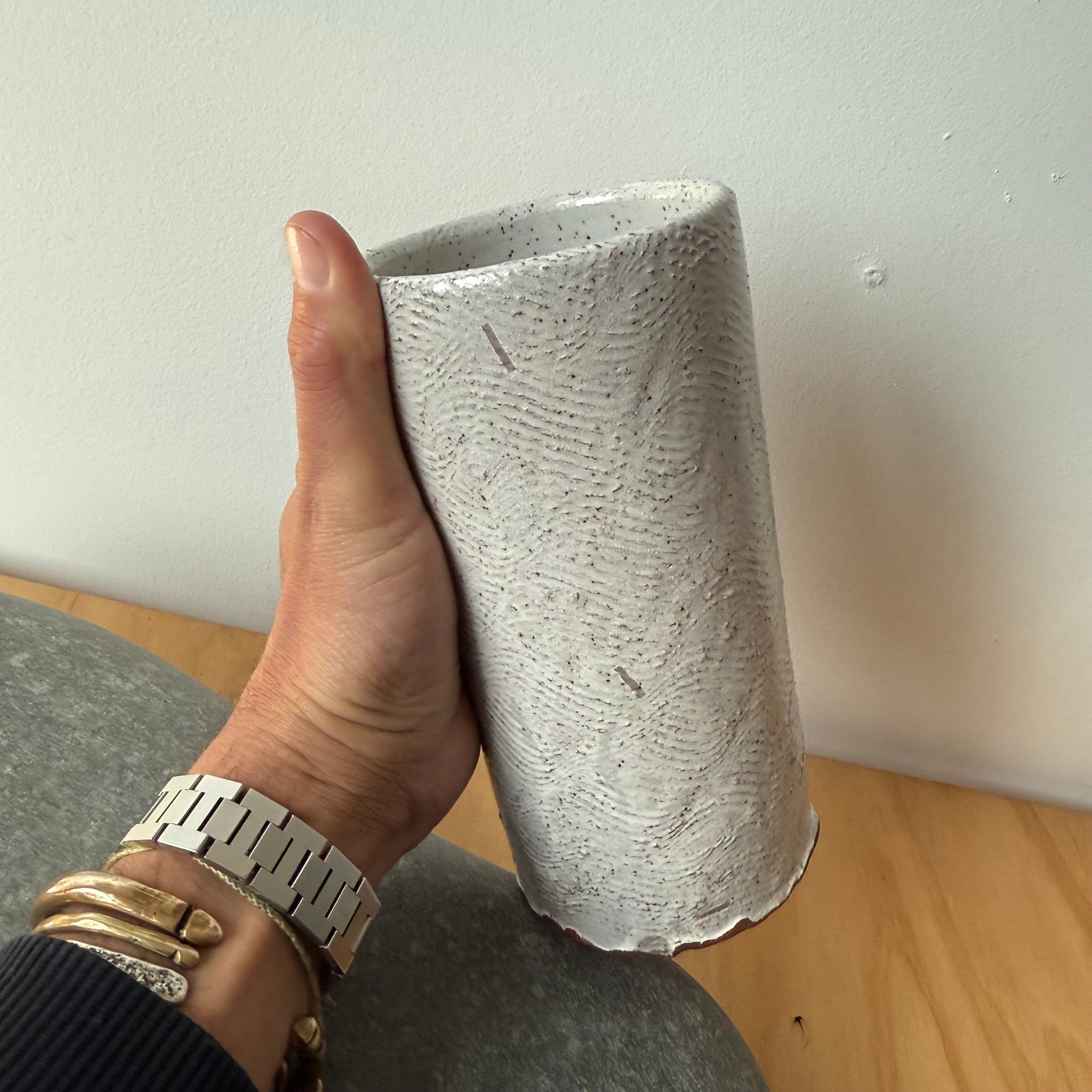 Carved Column Vase by Adam Greutzmacher