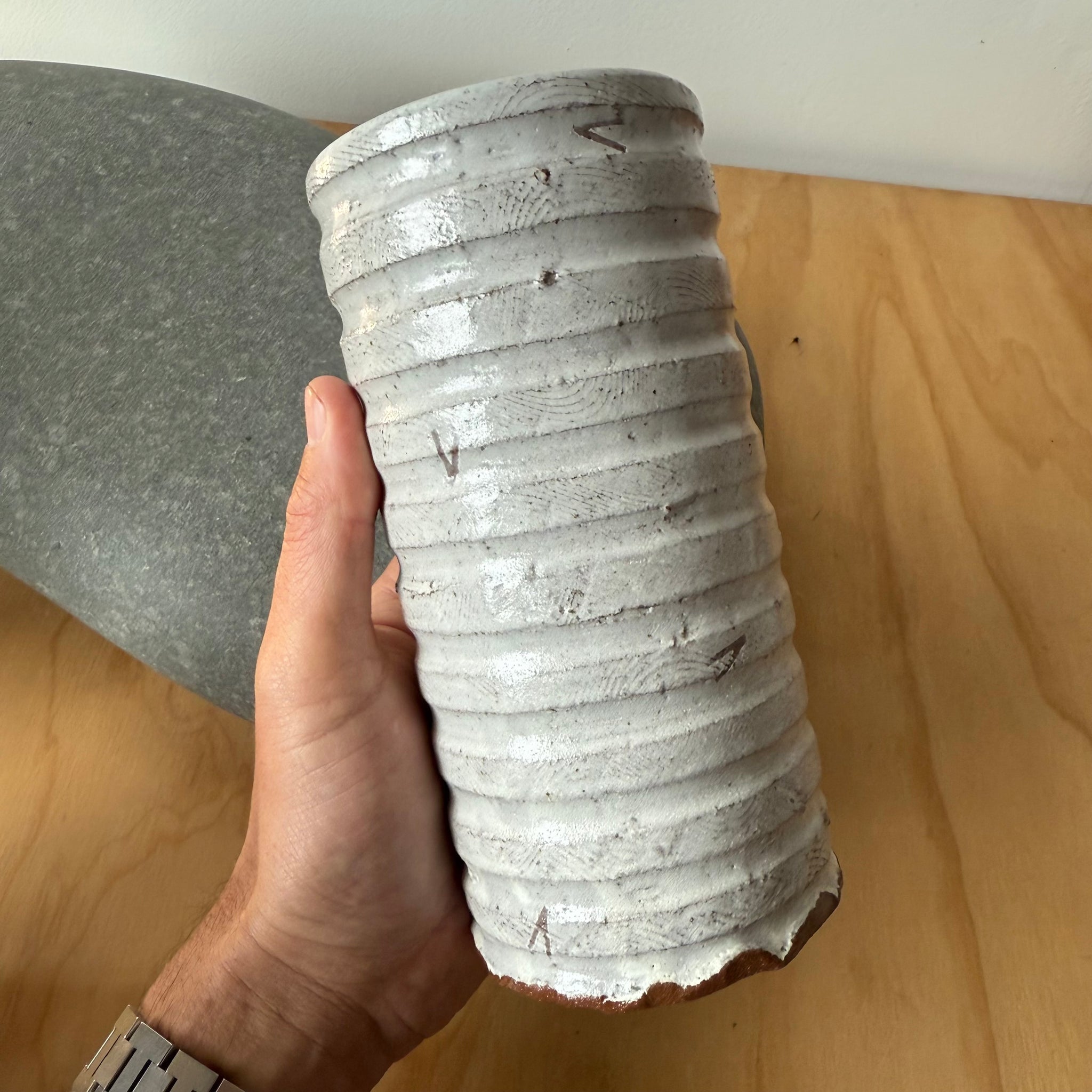 Carved Column Vase by Adam Greutzmacher