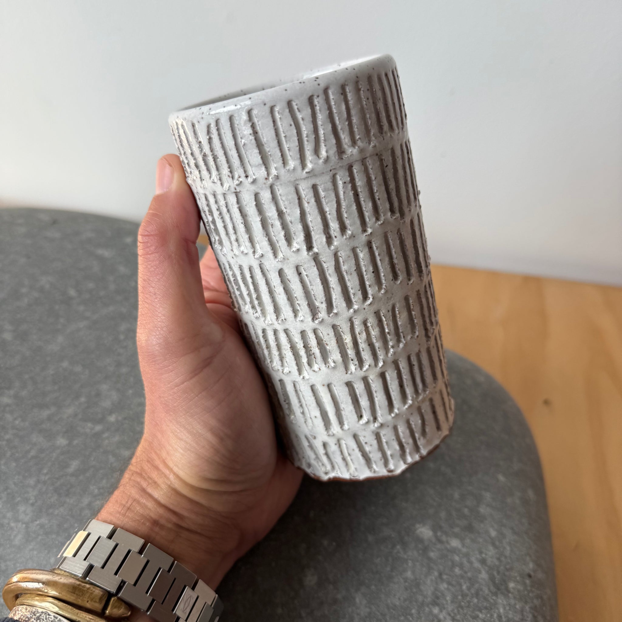 Carved Column Vase by Adam Greutzmacher