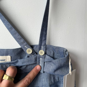 Chambray Suspender Skirt in Blue by Sarahwear