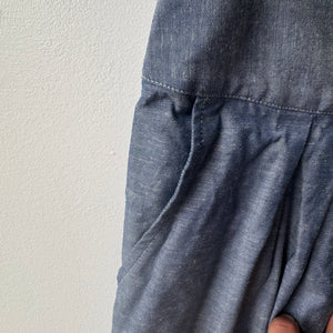 Chambray Suspender Skirt in Blue by Sarahwear